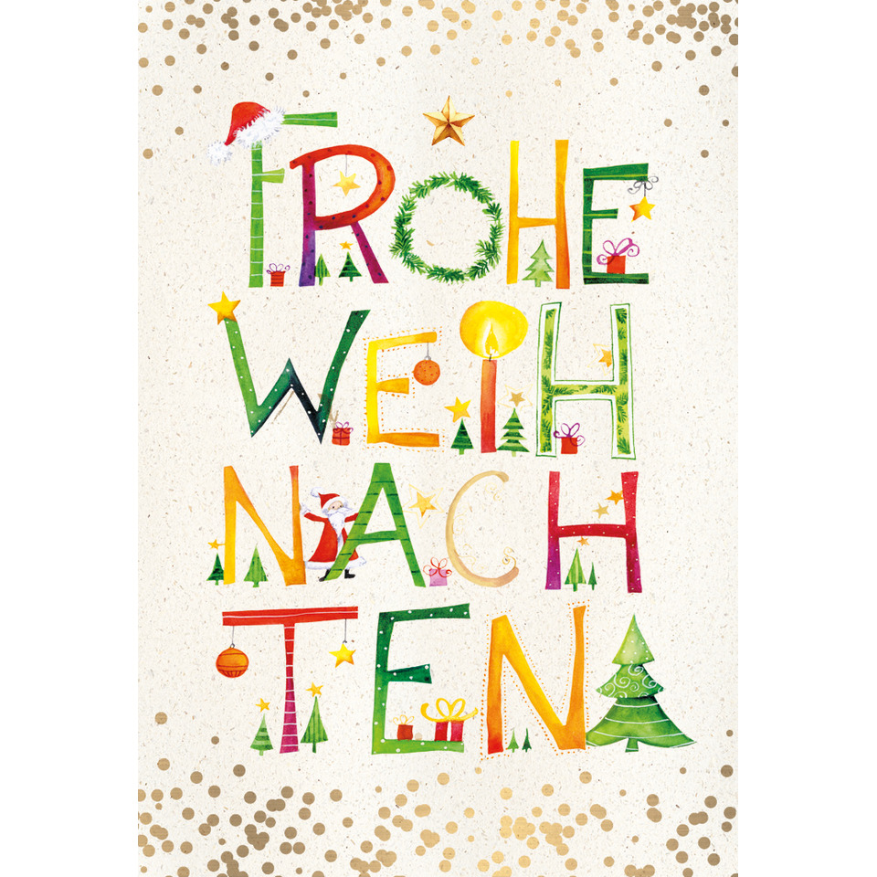 Weihnachten, Weihnachtskarte, Bunte Buchstaben, Dekoration, Geschenk