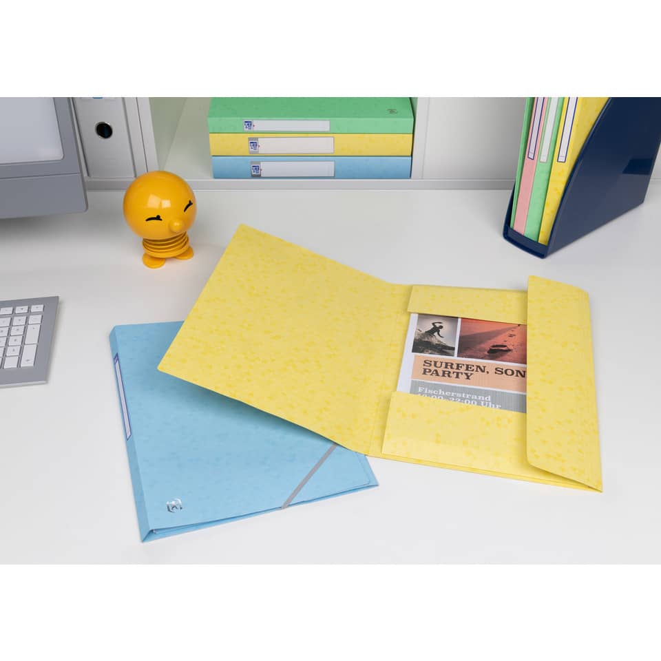 office, Ordner, Umschlag, gelb, blau