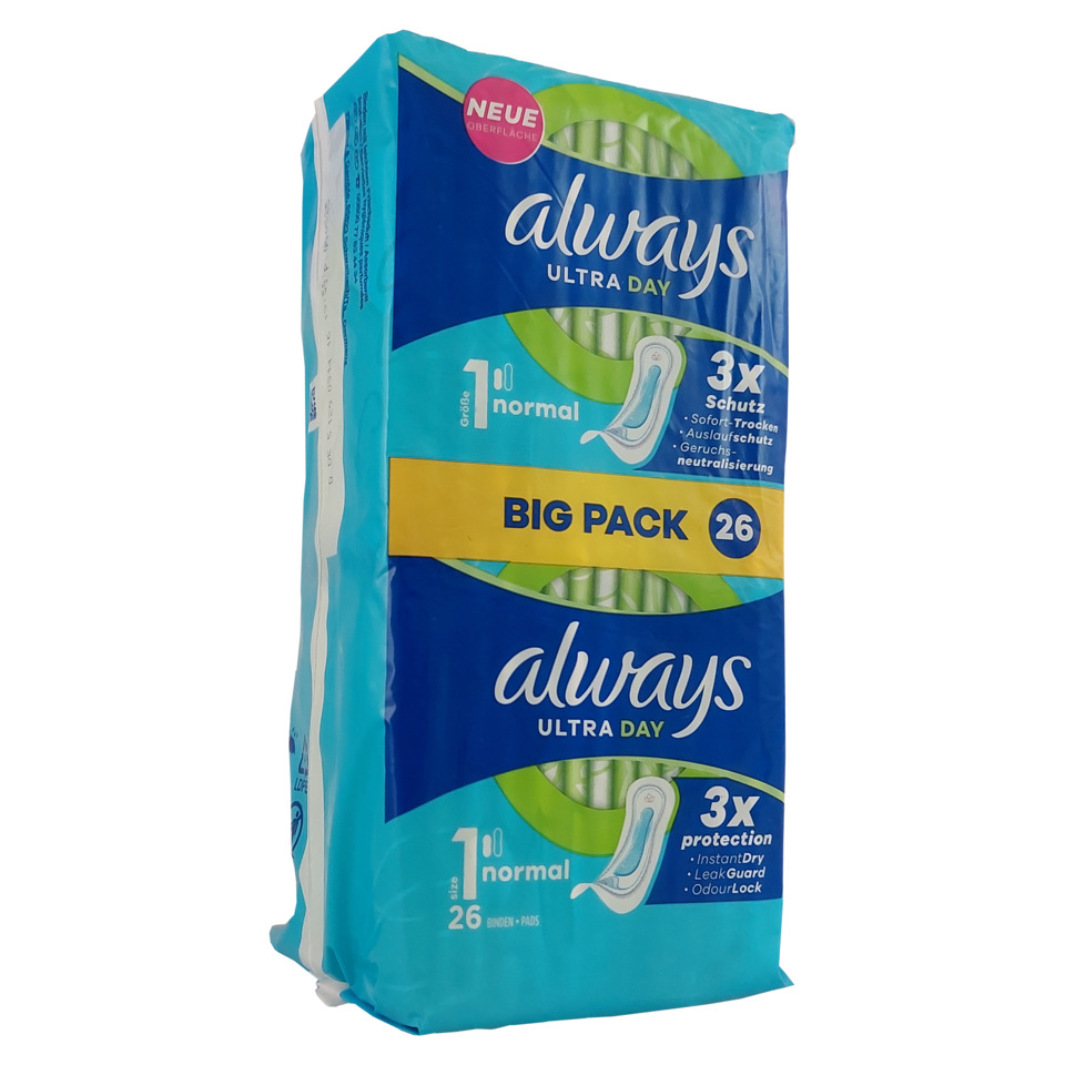 Damenbinden Normal BIGPACK, Größe 1, 26 Stück ALWAYS 10002889