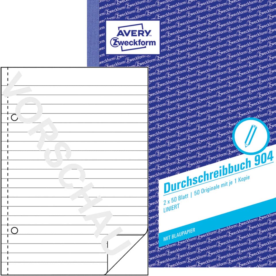 Notizblock, Linienpapier, Avery, Blau, Jahresblock