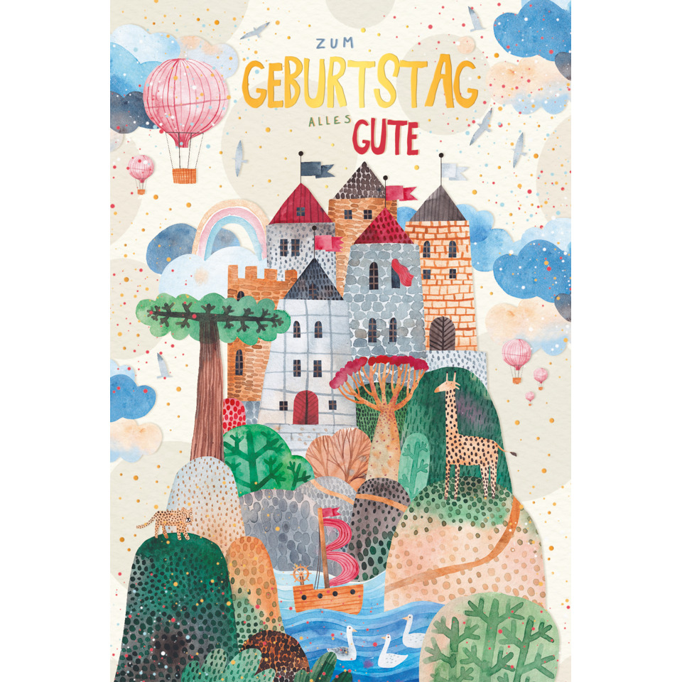castle, landschaft, giraffe, castletürme, wasserfront