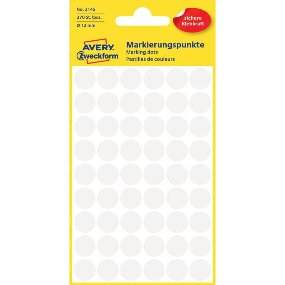 Marker dots, Markierungspunkte, Pastellfarben, Klebeaufkleber, Avery Zweckform