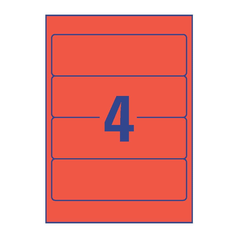 poster, karten, nummer 4, orangefarbig, blauer umriss
