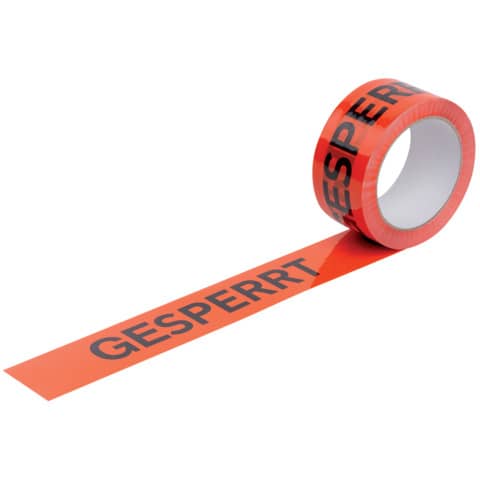 Warndruckband Gesperrt, 50mmx66m, orange/schwarz WIHEDÜ 400.084
