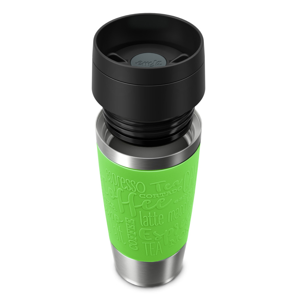 Travel mug, Isolierter Becher, Grünes Gehäuse, Edelstahl, Deckel Ausgießen
