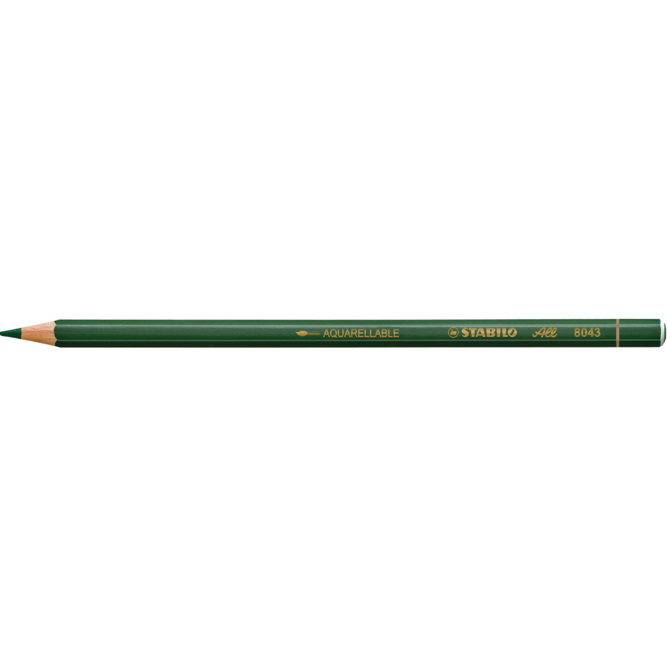 Bleistift, Holzbleistift, Grüner Bleistift, Rund-Holzstift, Aquarellstift