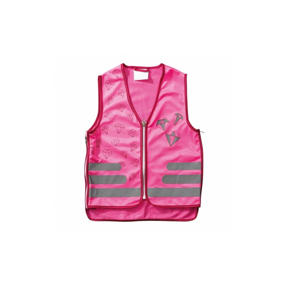 Gilet, Reflektierend, Pink, Diamant-Print, Gurtband-Design