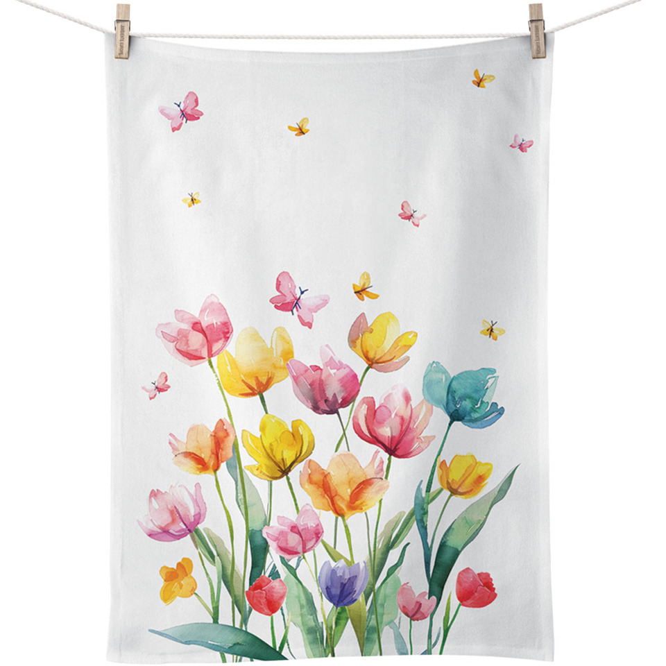 Blumen, Tulpen, Wandtuch, Druck, Farben