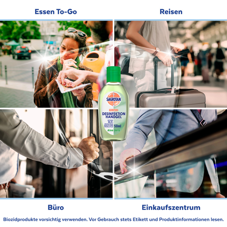 Desinfektionsgel, Handdesinfektion, Aloe Vera, 50 ml, Flasche