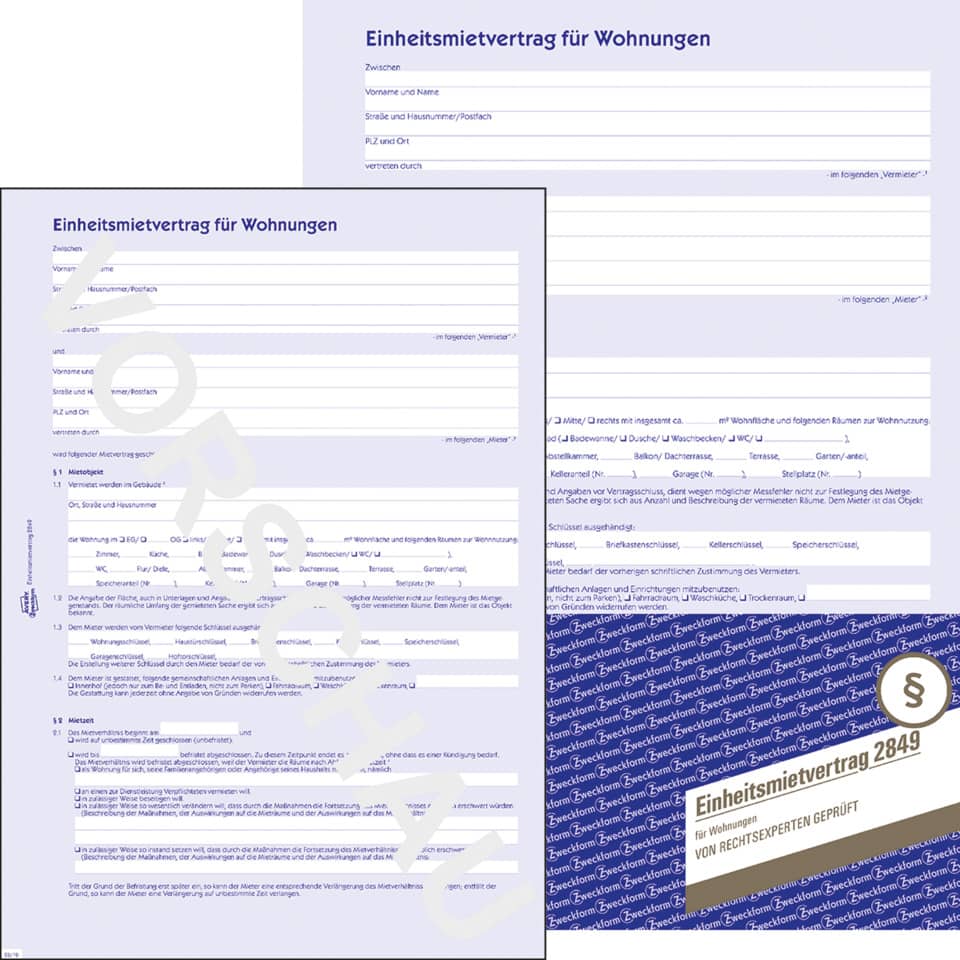 Mietvertrag, Wohnung, Dokument, Vertragsformular, Unterlagen
