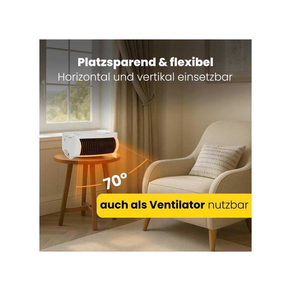 Heizgerät, Kompaktheizung, Ventilator, Wohnzimmer, Holzbeistelltisch