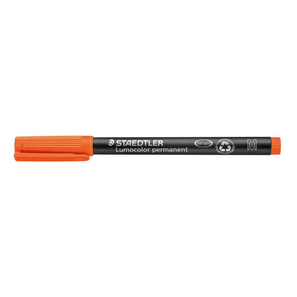 lumocolor permanent, marker, orange, dry erase, Staedtler