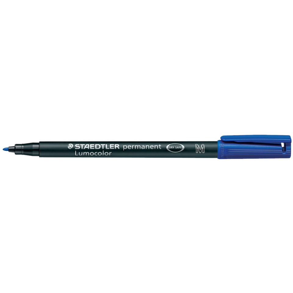 Tintenstift, Permanentmarker, LumoColor, blaue Kappe, M-Größe