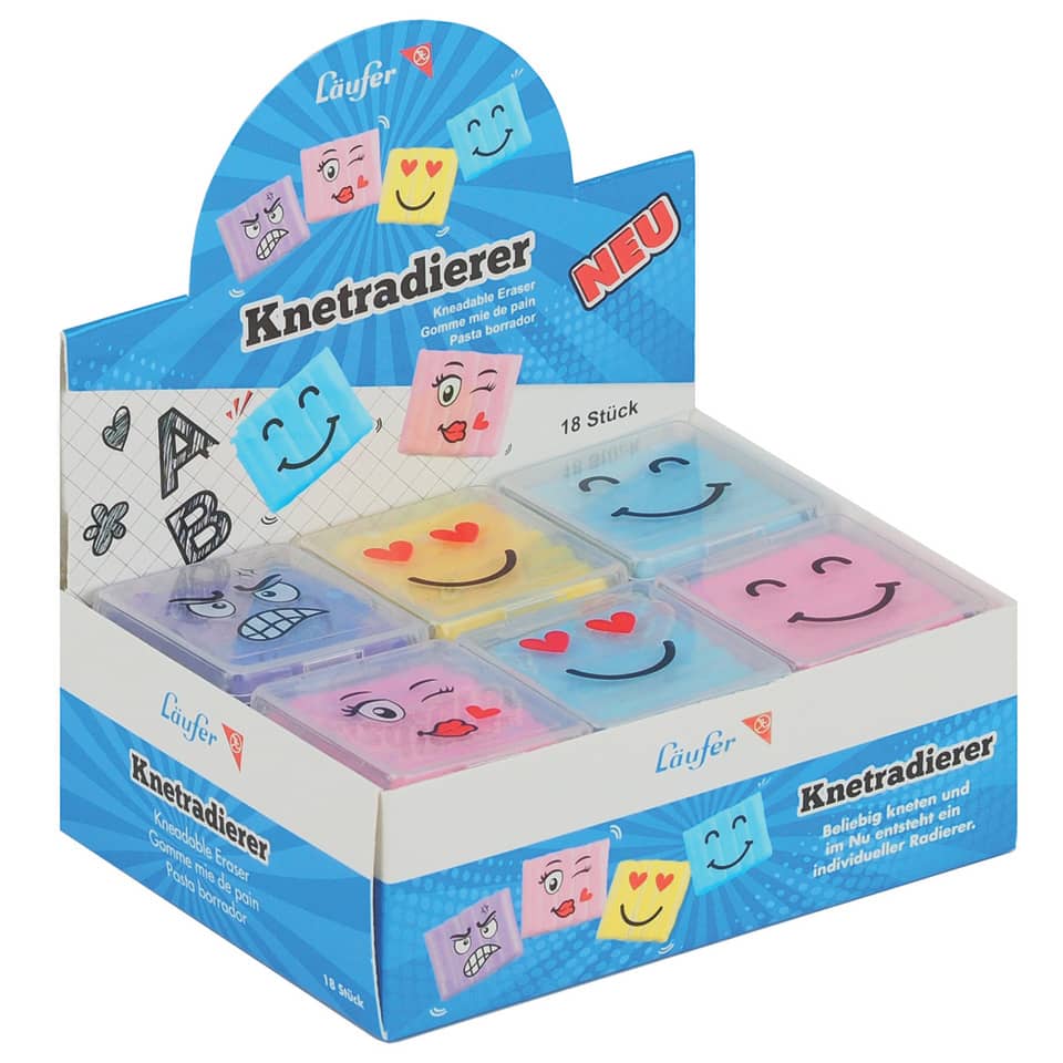 Knetetradierer, Eraser, Pufferbunt, Smiley, Hochwertig