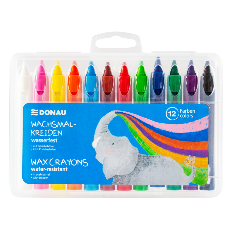 Wachsmalstifte, Wachsmalstifte Set, Kreidestifte, Wachsmalstifte wasserfest, 12 Farben