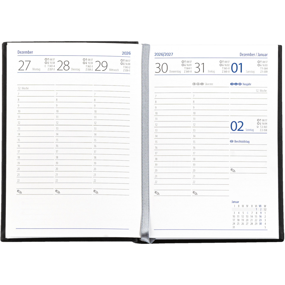 Kalender, Tagebuch, Terminplaner, Doppelseitig, Spiralband