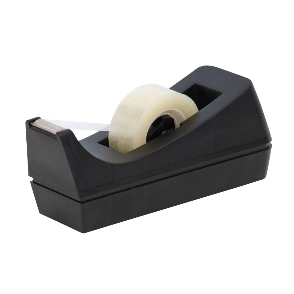 Tape-Spender, Transparentes Klebeband, Schwarzes Gehäuse, Schreibtischzubehör, Büroband