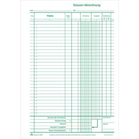 Kassenblock - ohne Umsatzsteuererfassung, A4, 2 x 50 Blatt RNK 3149