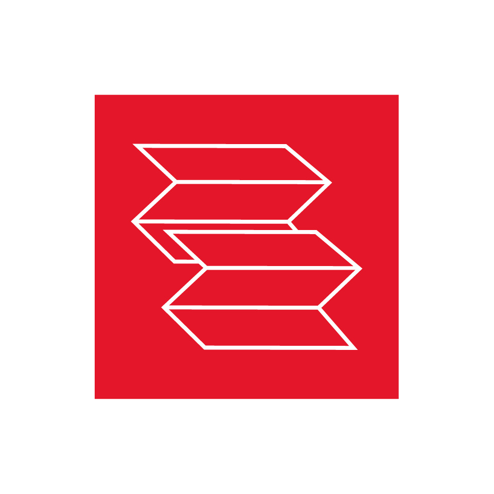 logo, rot quadrat, weiße linien, geometrisches design, abstraktes symbol