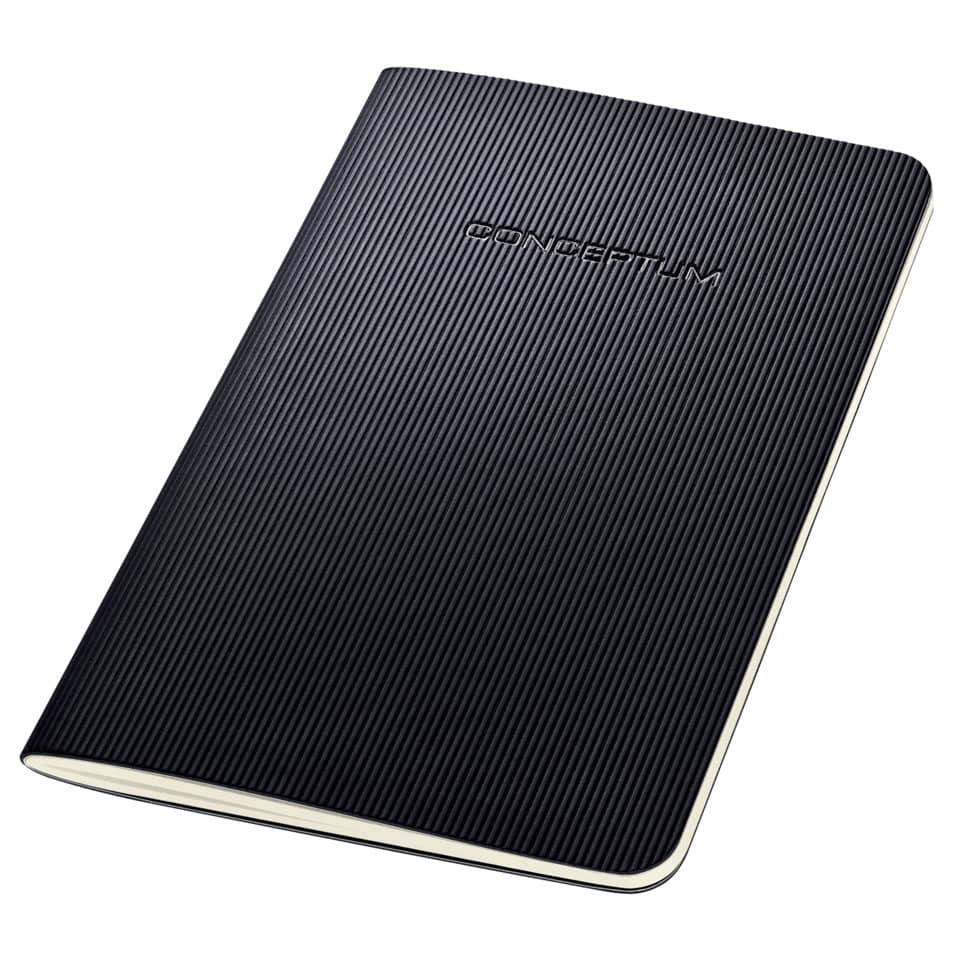 Reise-Notizbuch, Gepolstertes Cover, Rippenstruktur, Kunstleder-Optik, Kompakt-Glossy