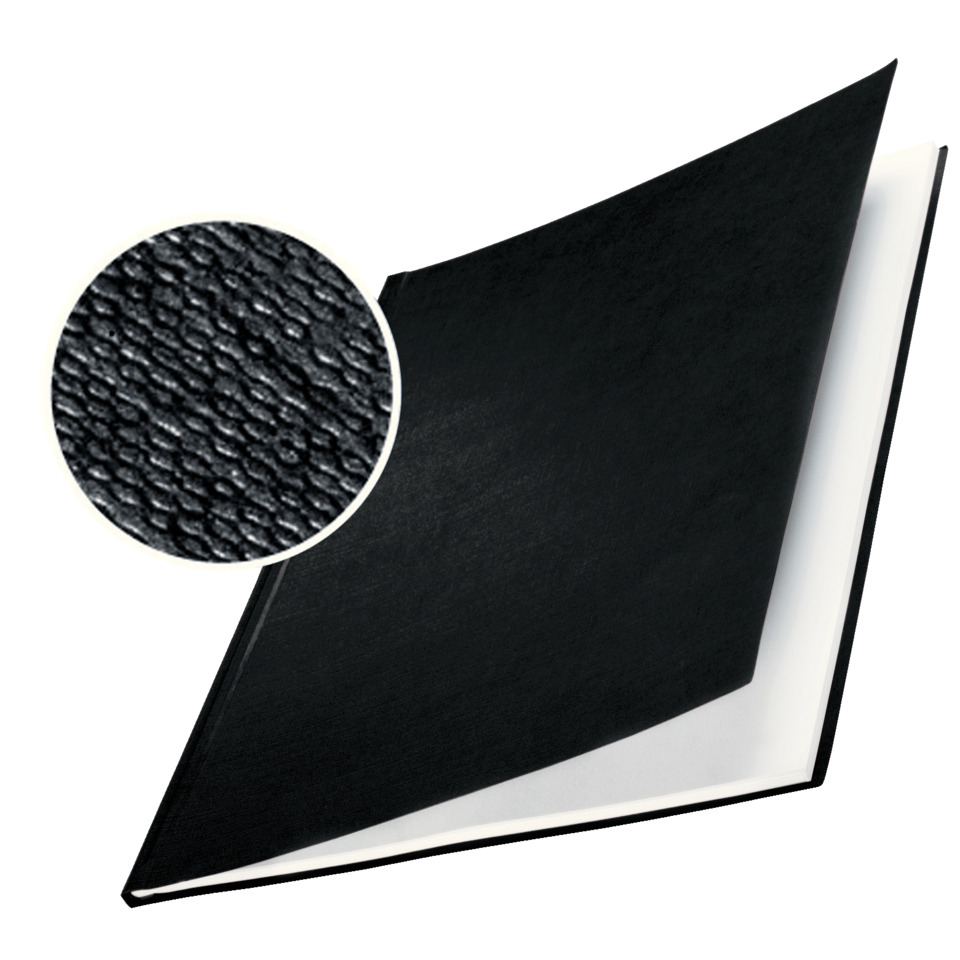 Notizbuch, Kunstleder, Schwarz, Kleines Muster, Open-Format