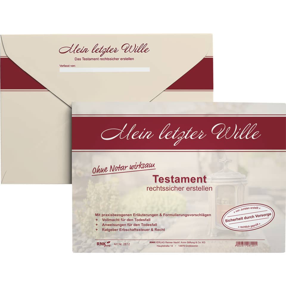 verlage, Testament, Buchumschlag, rote Band, Eleganter Stil
