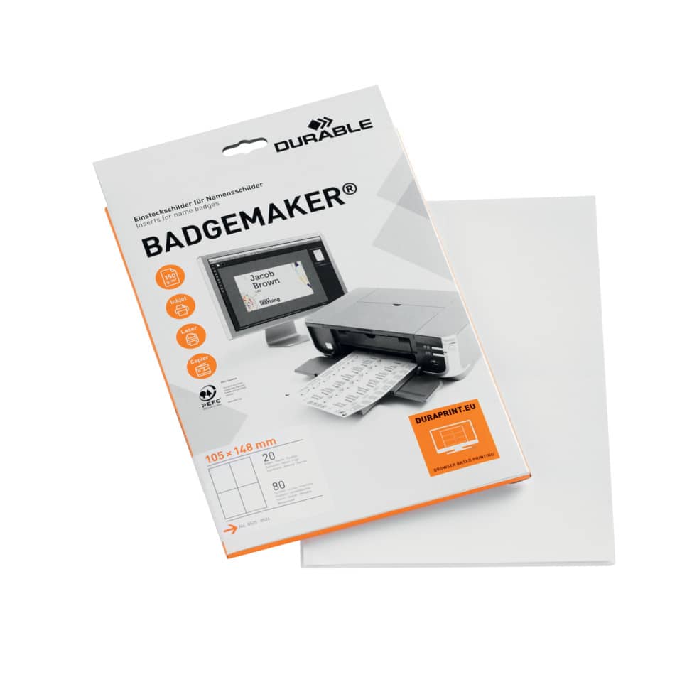 Badgemaker, Namensschild, Druckerset, Kartenformat, Schablone