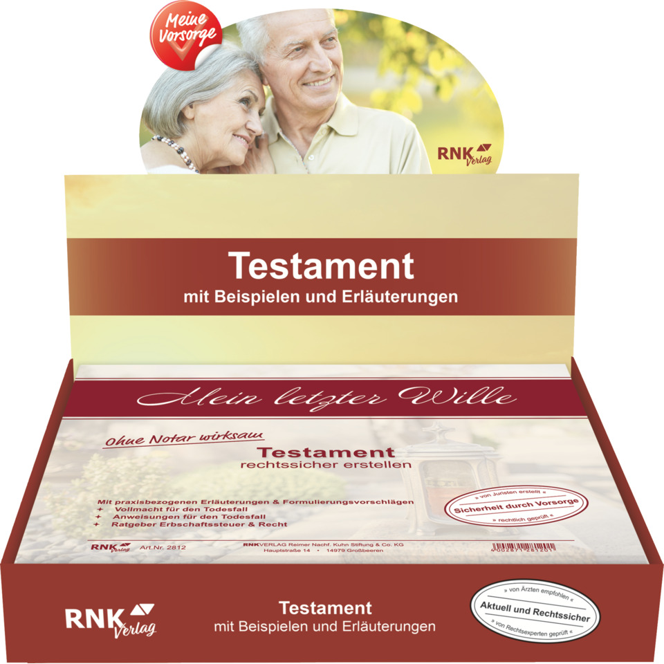 Testament, Erklärungen, Muster, Umschlag, Vorsorge