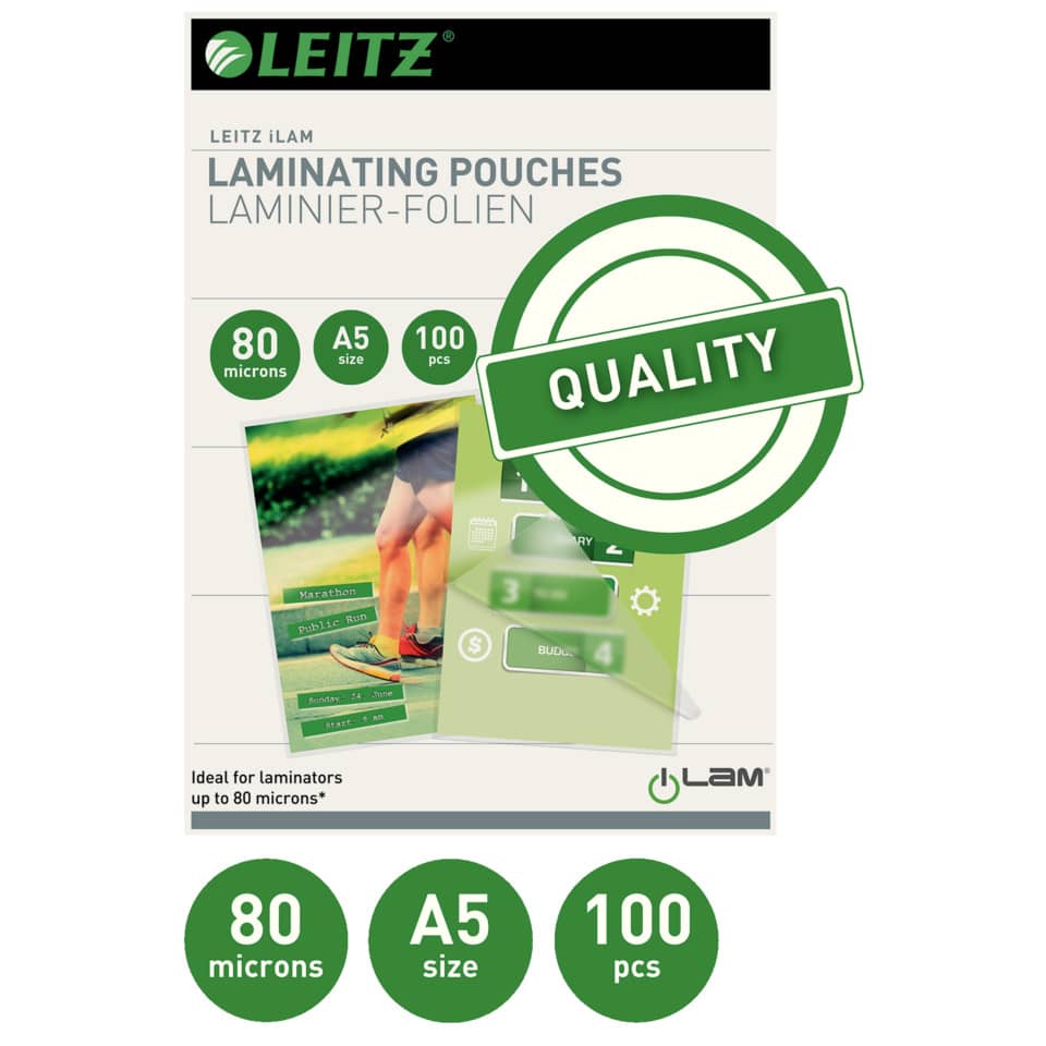 Laminierenden Pouches, 80 Mikron, A5 Größe, 100 Stück, Laminate-Folie
