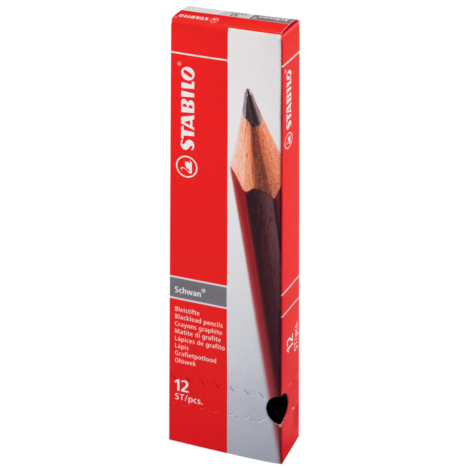 Bleistifte, Grafit, Holzkern, Roter Karton, 12er Pack