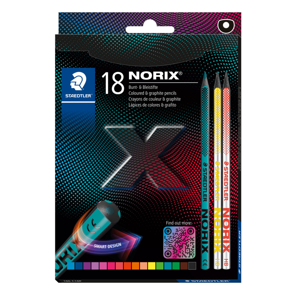 Buntstifte, Grafitstifte, X-Form, 18er Pack, Staedtler