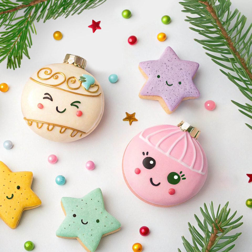 cookies, figurines, deko, sternförmig, rund