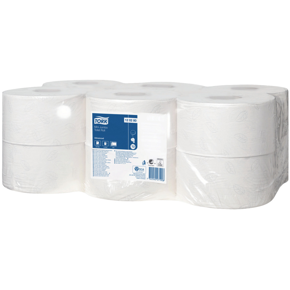 Toilettenpapier, Ply, Weißer Rollen, Mini Jumbo, Badezimmerpapier