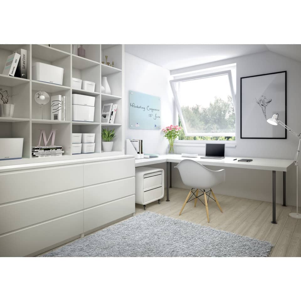 home-office, schreibtisch, weiß, organizer, regal