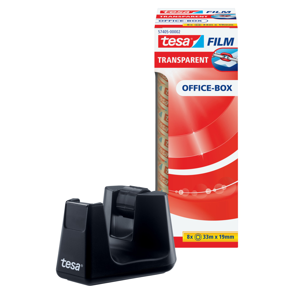 Tischabroller Easy Cut Smart schwarz   inklusive 8 Rollen 33mx19mm transparent TESA 53906-00000
