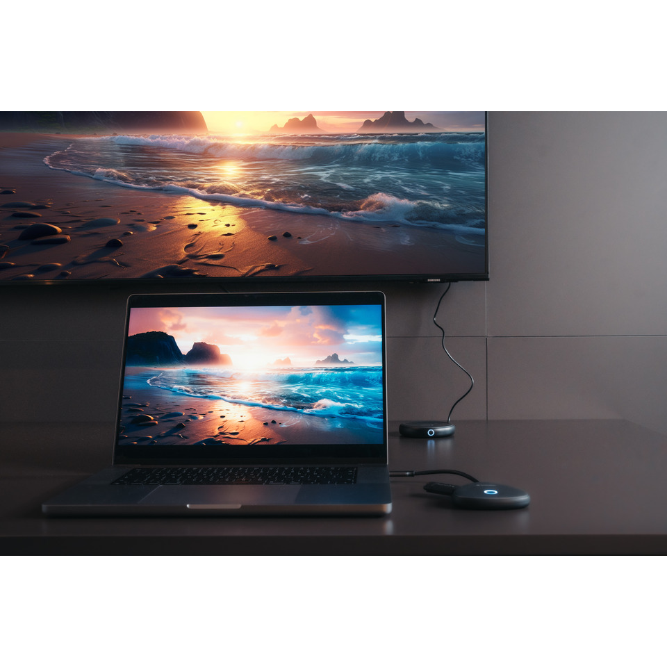 Laptop, Monitor, Kabel, Strandlandschaft, Ozean