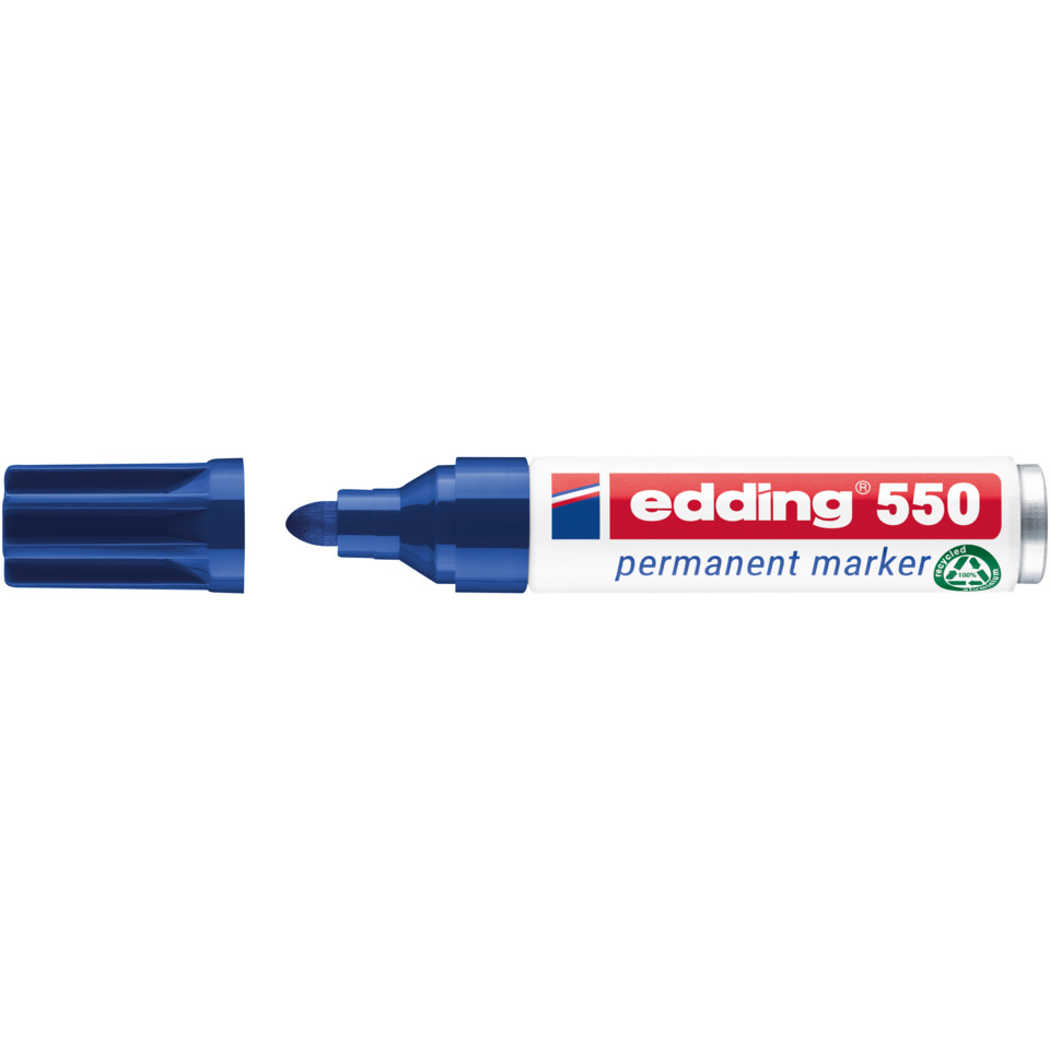 Permanentmarker, Blauer Marker, Schnellspitze, Edding 550, Markerstift