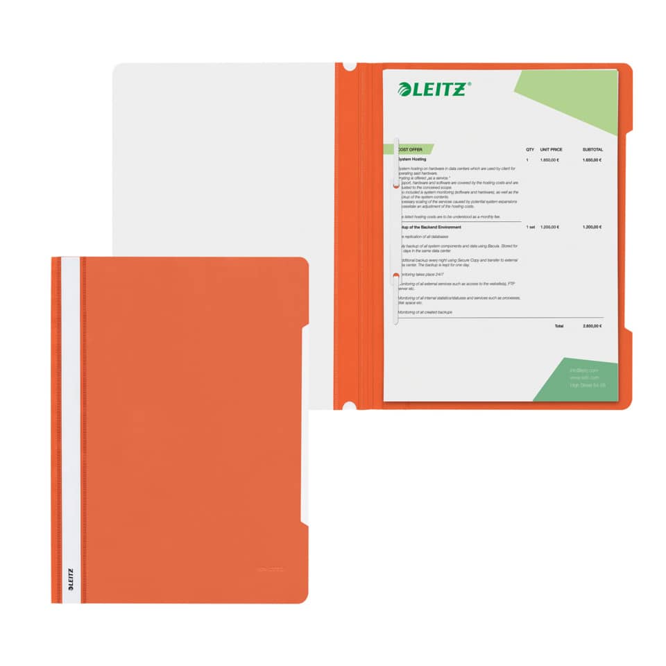 Ordner, Halter, Präsentationsmap, Klemmbindung, Orange