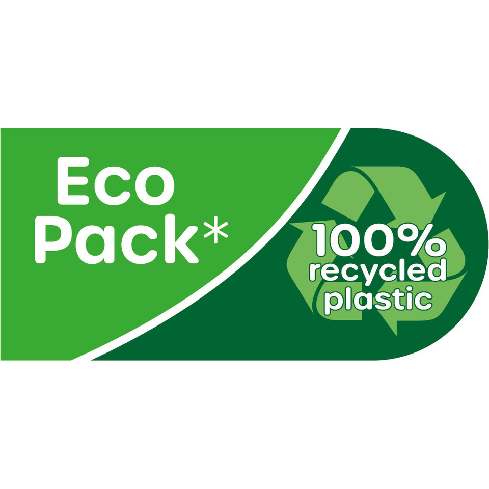 Eco Pack, 100% recycled, grüner label, Kunststoff, recyceltes Plastik