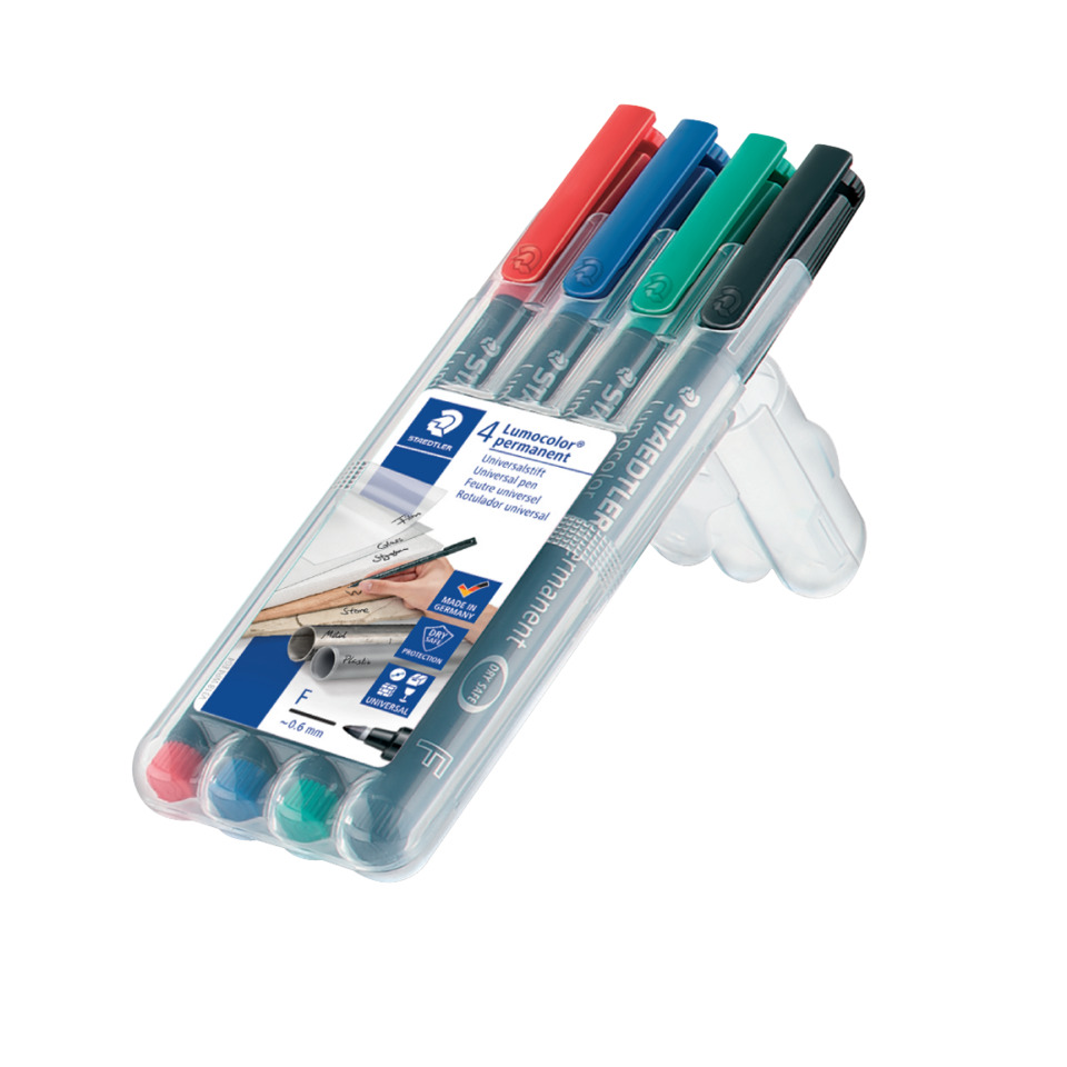 Filzstifte, Marker-Set, 4 Farben, Permanent Marker, Stiftset