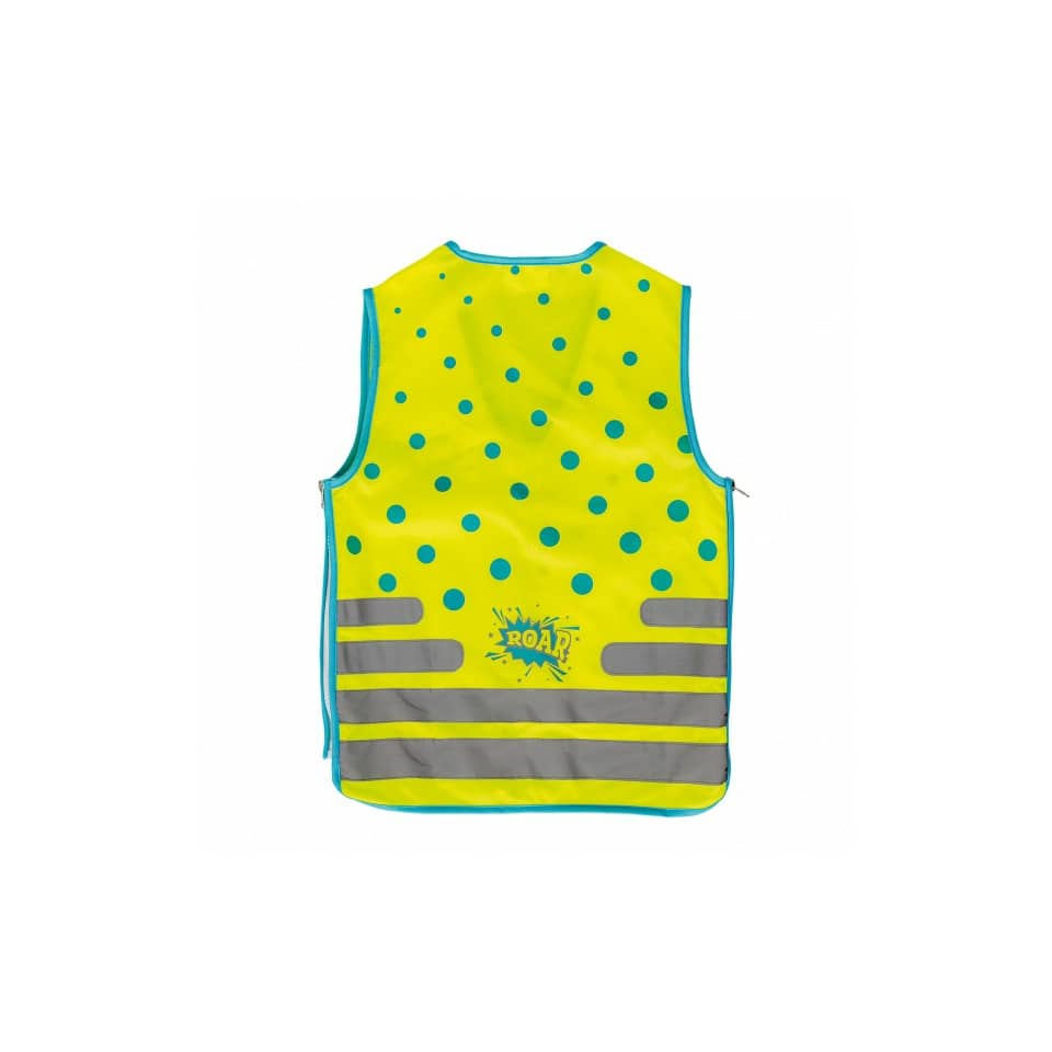 High-visibility vest, Reflective vest, Polka dot, Neon yellow, Safety vest