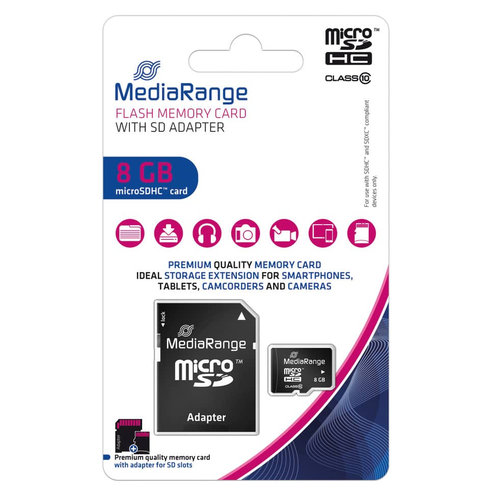 microSD, 8 GB, Adapter, Speicherkarte, SDXC