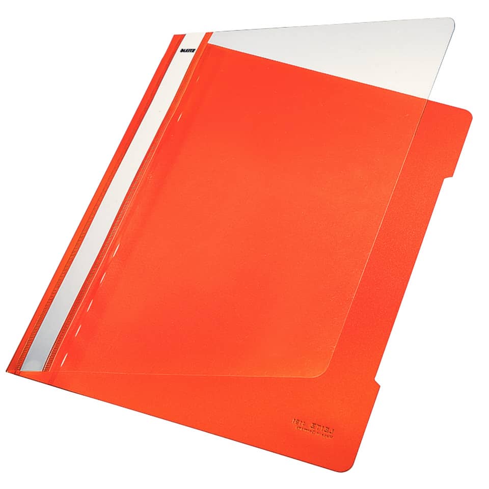 Ordner, Ordnertasche, Klemmhefter, transparent, orange