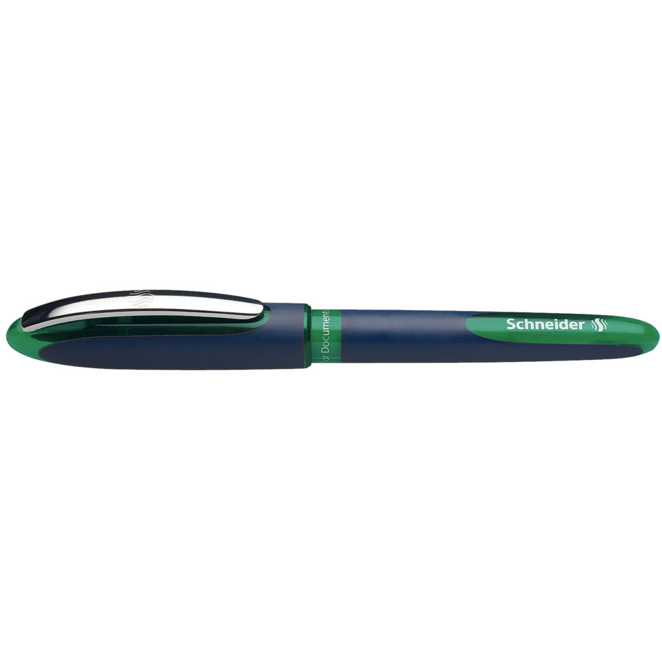 Kugelschreiber, Klickstift, Gummi-Griff, Schwarz-Grün, Clip-Stift
