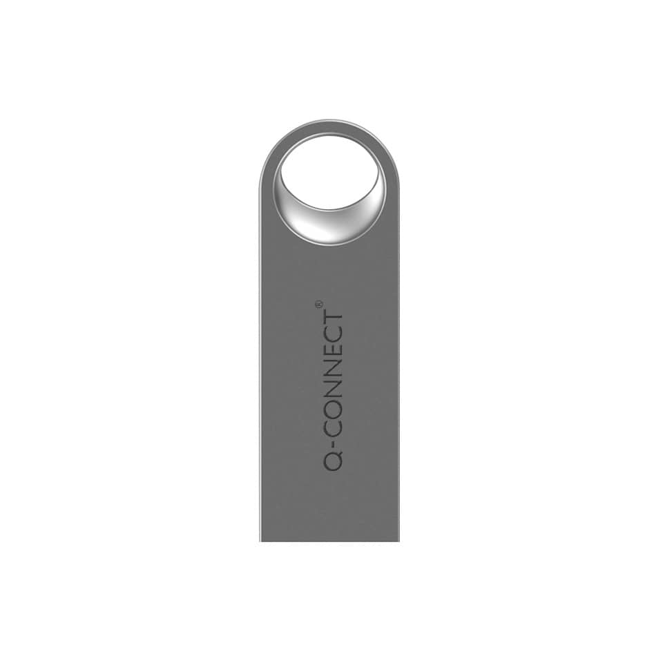USB-Stick, Keytag, Metallisch, Grau, Q-CONNECT