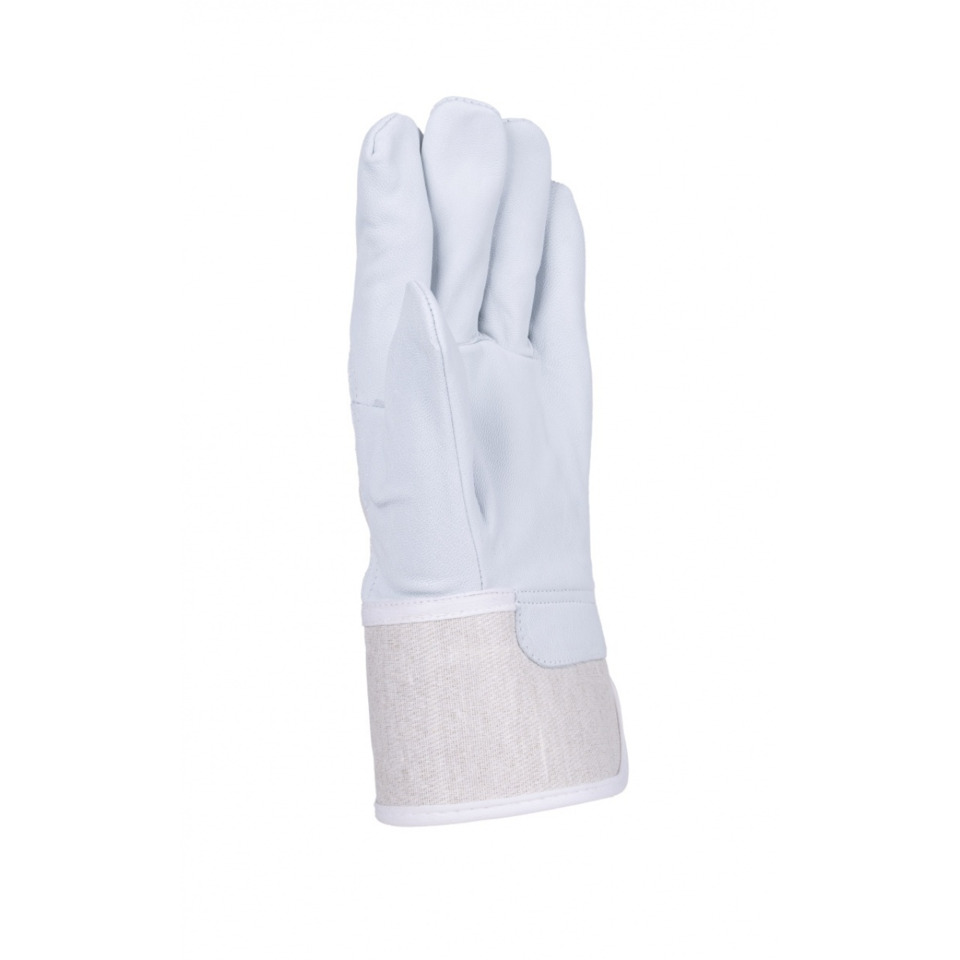 lederhandschuh, arbeitshandschuh, langarm, hellblau, stulpe