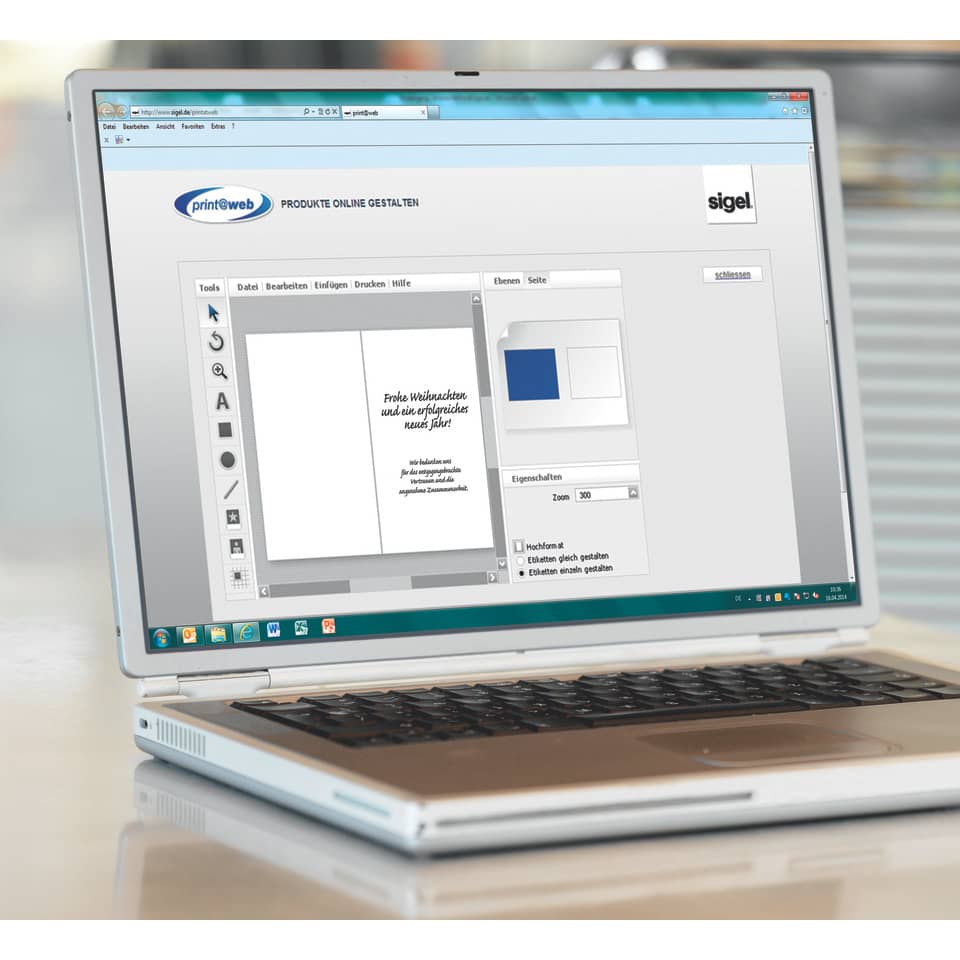 laptop, screen, grafik-Editor, notebook-Layout, blau-weiß