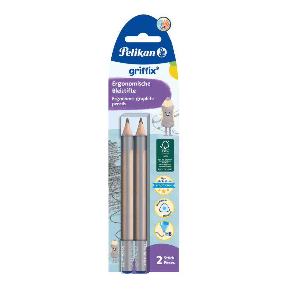 Bleistifte, Graphit, Ergonomisch, HB, 2 Stück