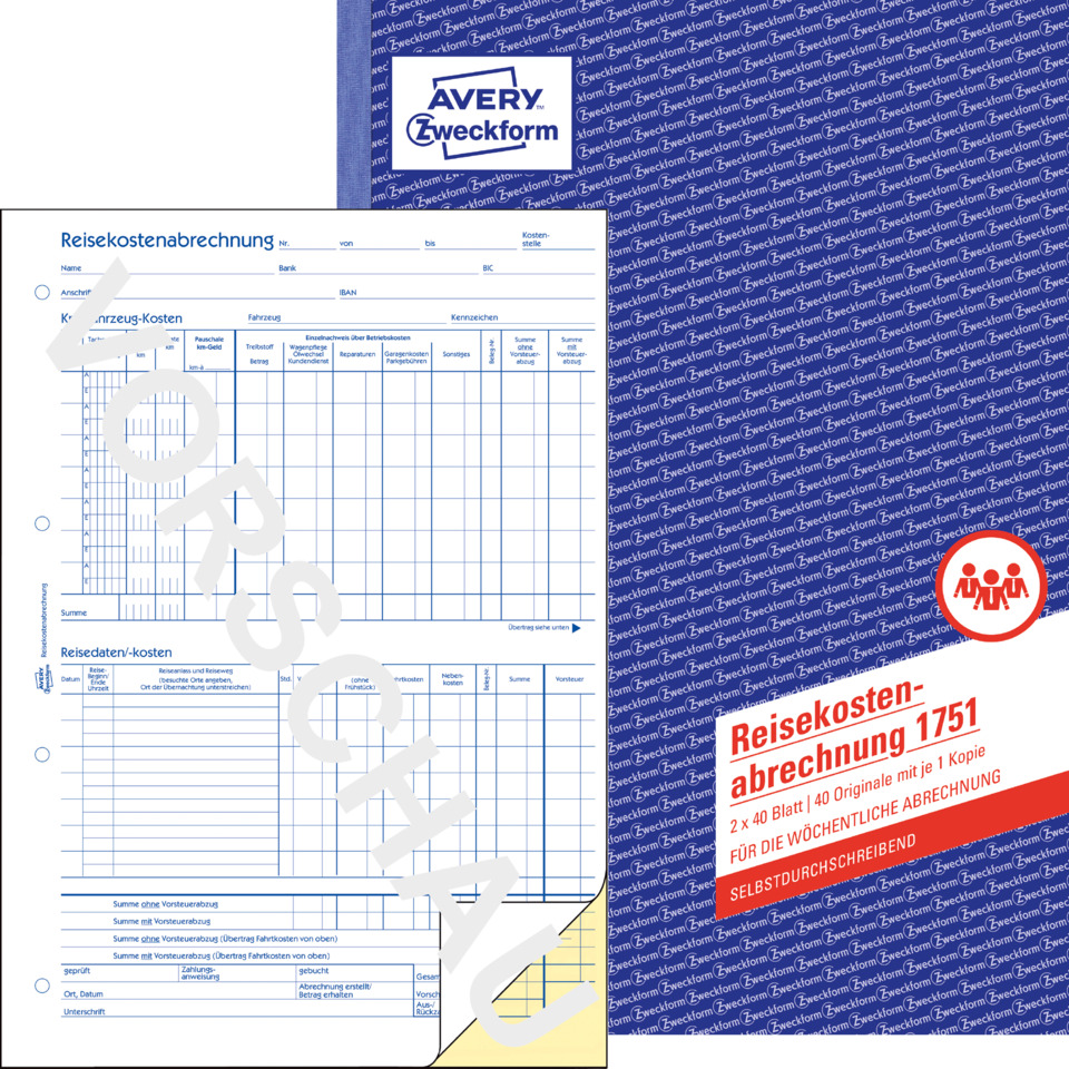 Bürobedarf, Rechnungsvorlage, Kostenabrechnung, Visitenkartenformat, Blattpapier