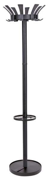 Garderobenständer 176cm, schwarz 8 Kleiderhaken Kunststoff, drehbarer